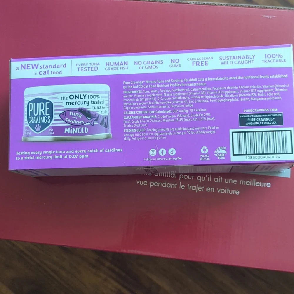 Pure Cravings 12-pack Wet Cat Food New Mercury Tested